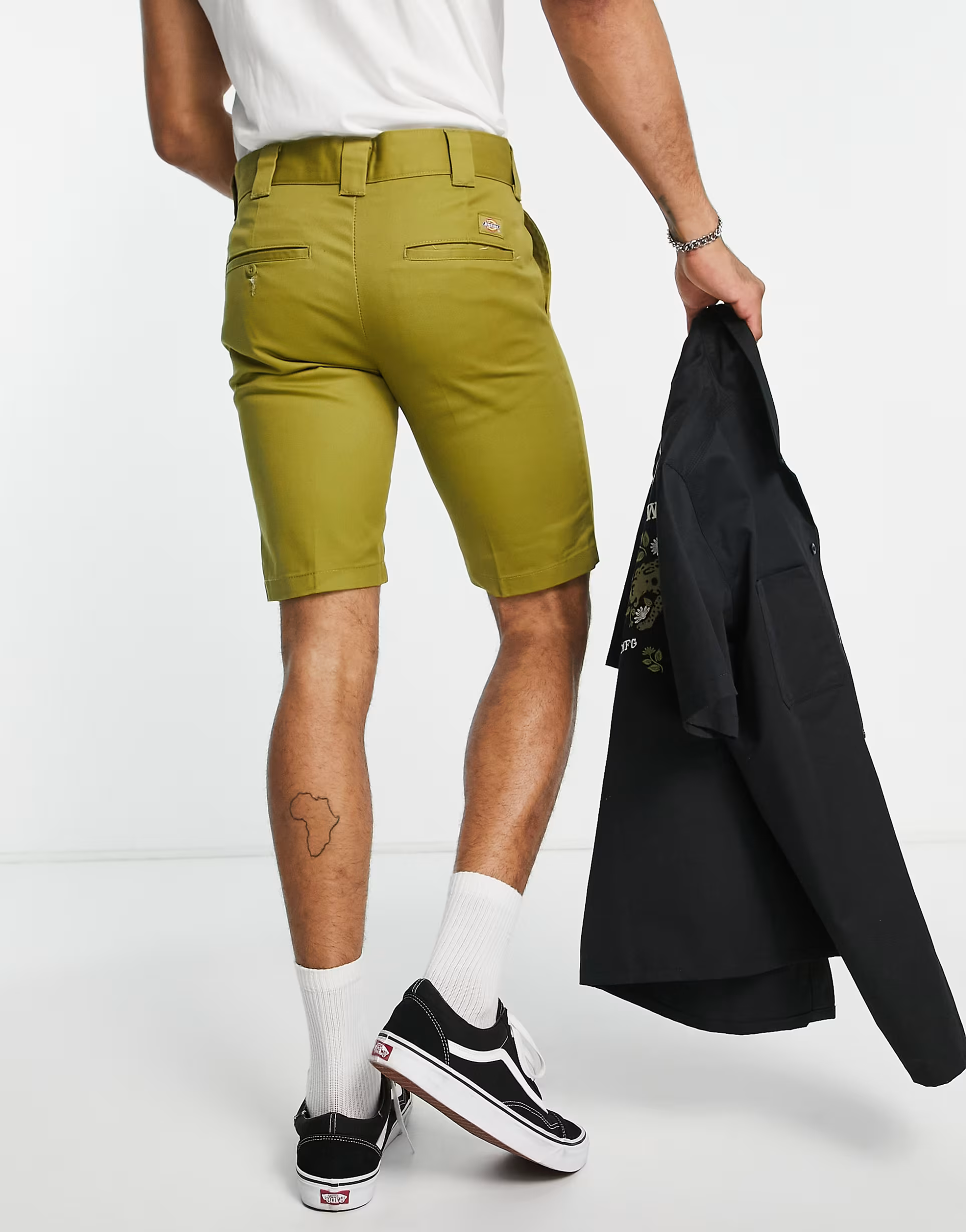 Dickies Mens Slim Fit Shorts in Green