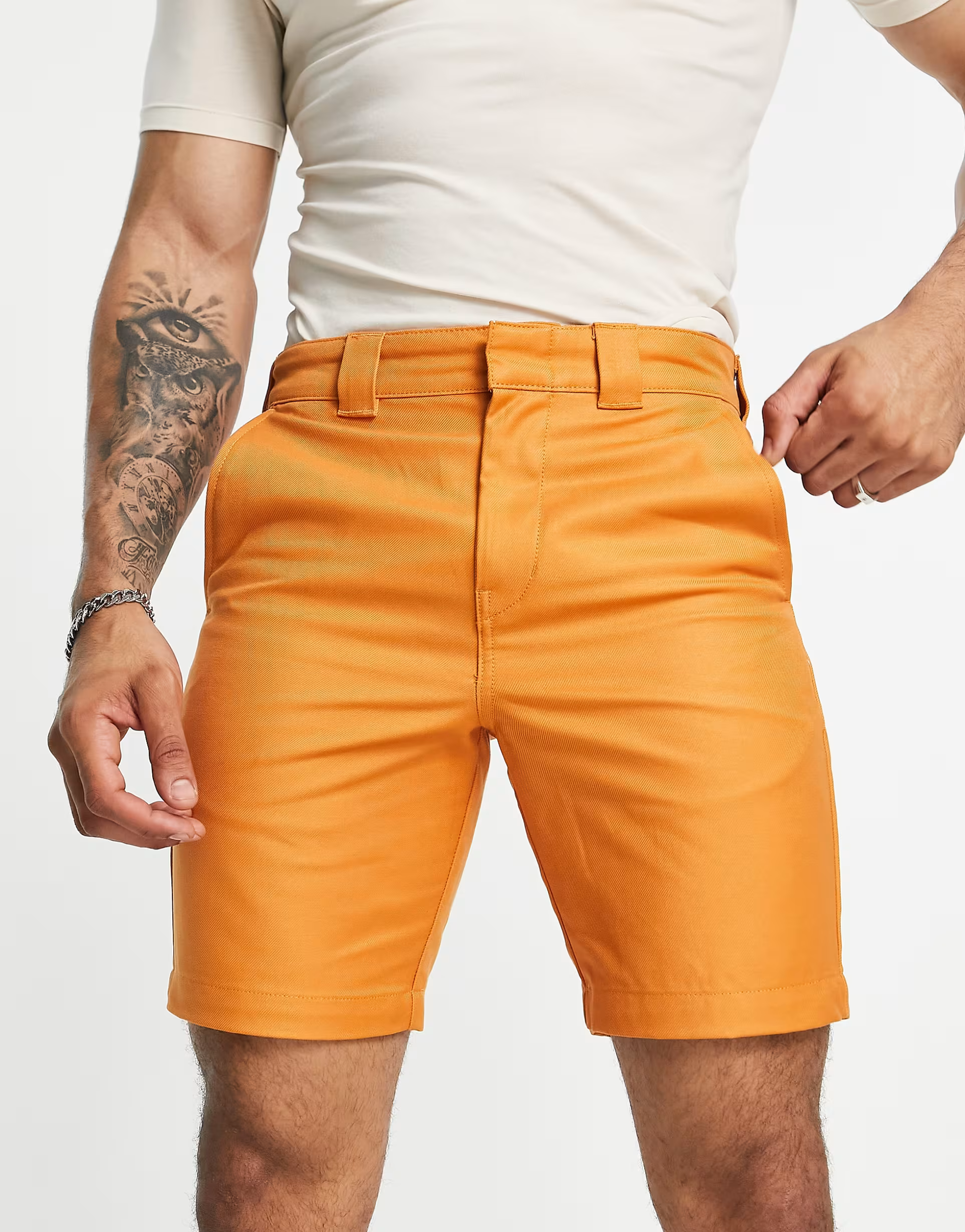 Dickies Mens Cobden Shorts in Orange