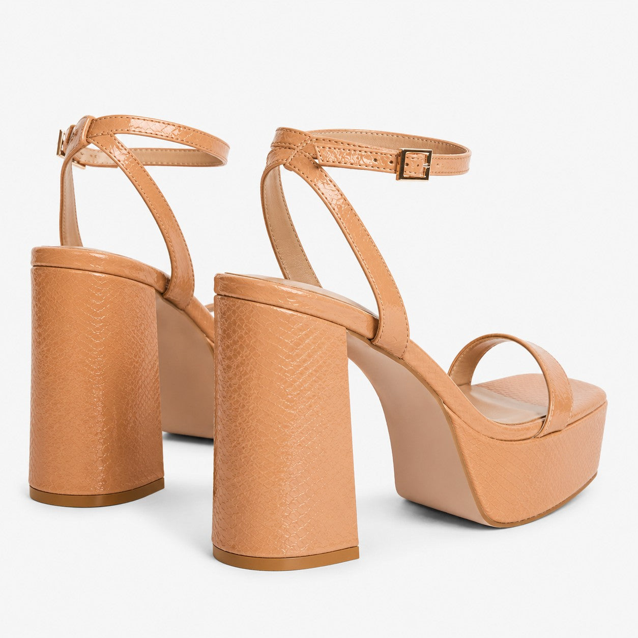 SIMMI Shoes Womens London Platform Heeled Sandals in Camel
