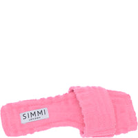 Simmi London Women's Pink Towelling Flat Sandal