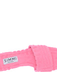 Simmi London Women's Pink Towelling Flat Sandal