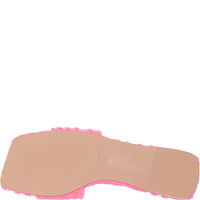 Simmi London Women's Pink Towelling Flat Sandal