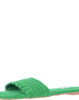 Simmi London Women's Green Towelling Flat Sandal