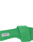 Simmi London Women's Green Towelling Flat Sandal