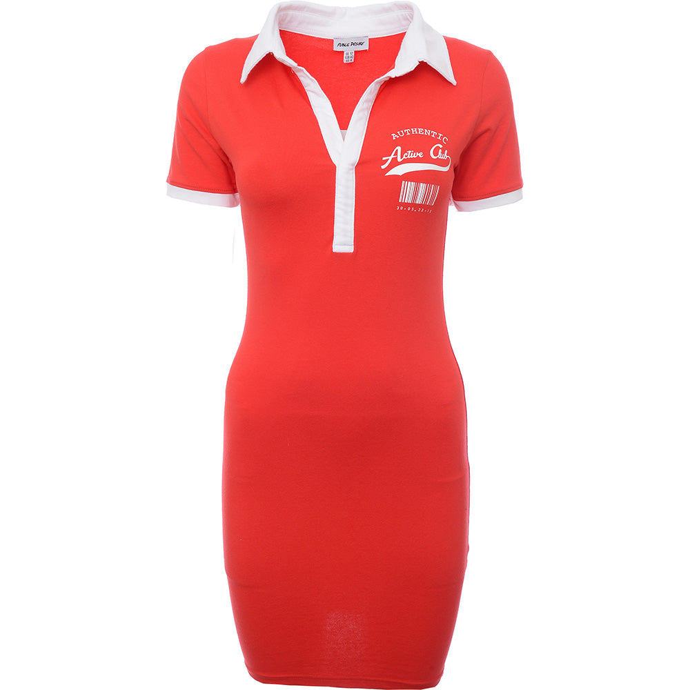 Public Desire Womens Red Polo Mini Dress