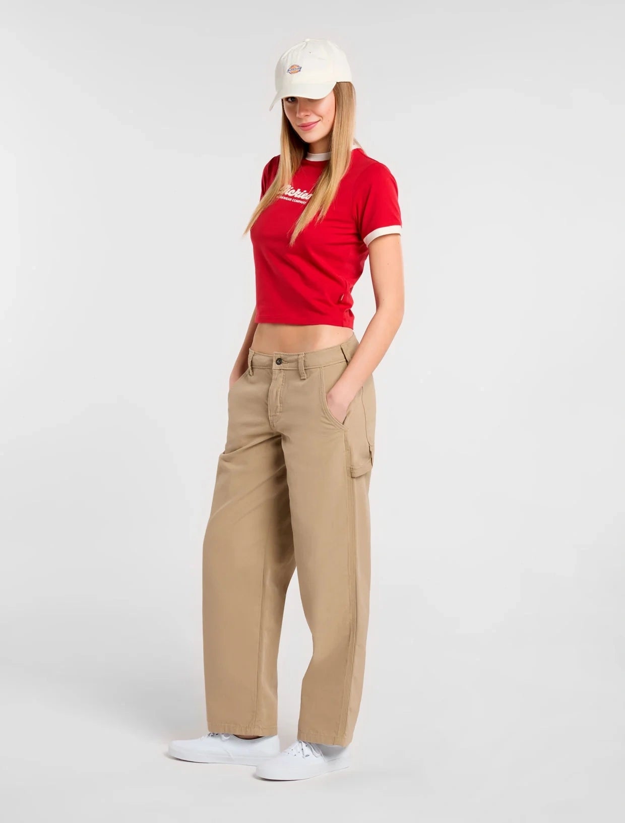 Dickies Womens Duck Canvas Carpenter Trousers in Neutral