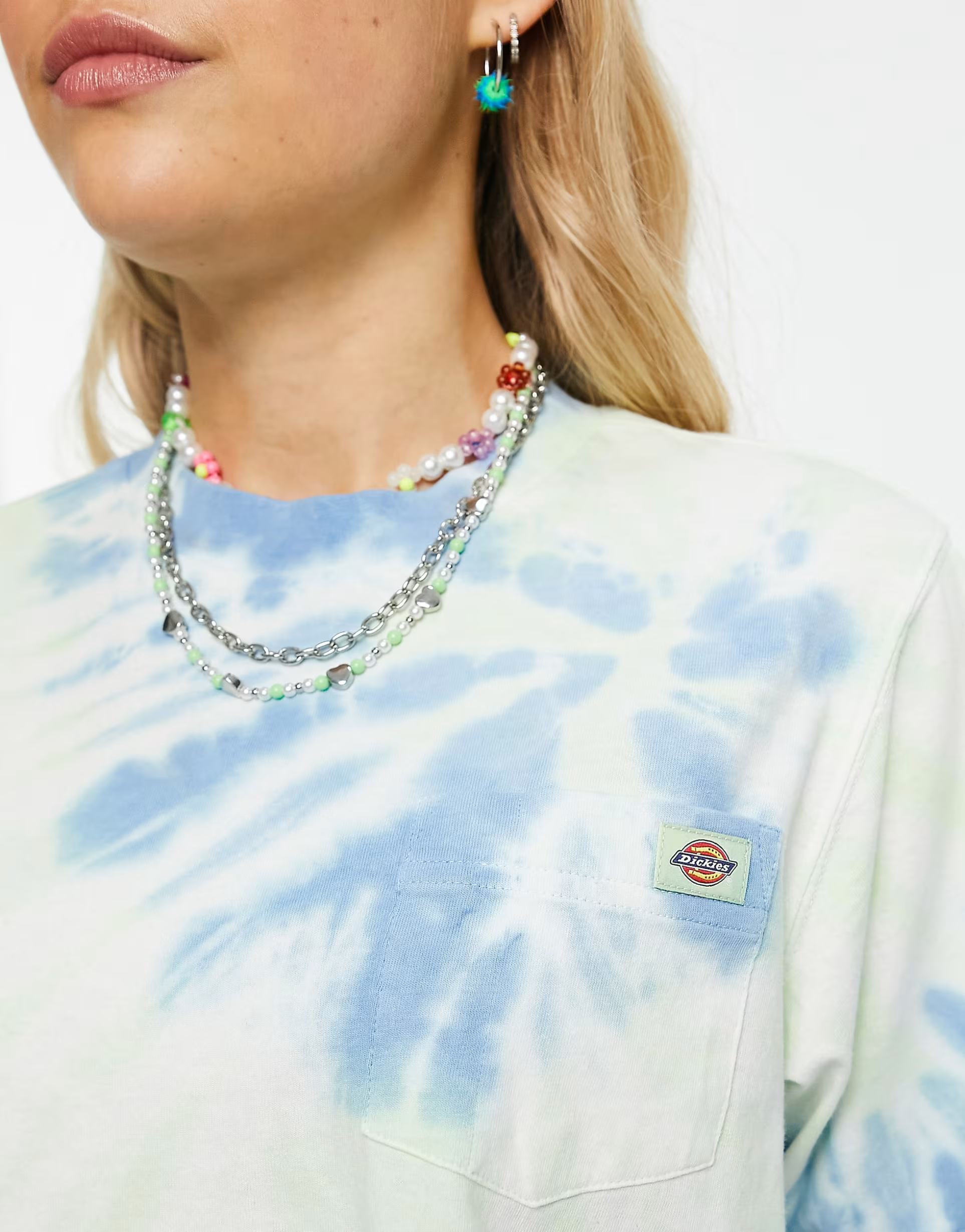 Dickies Womens Seatac T-Shirt in Green Tie Dye in Green