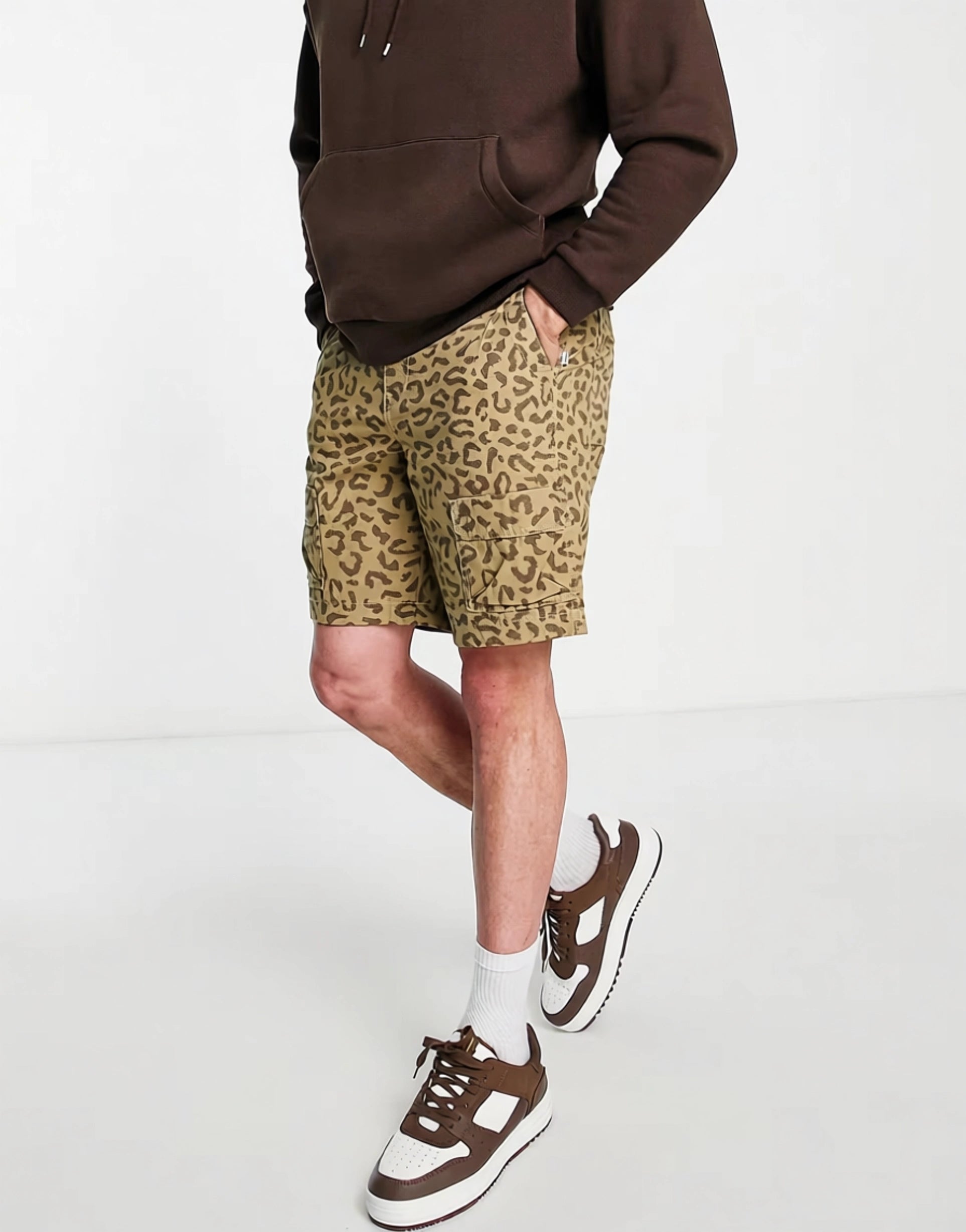 Element Mens Patrol Leopard Print Shorts in Multi