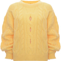 Womens Mango Cut Out Jumper In Yellow