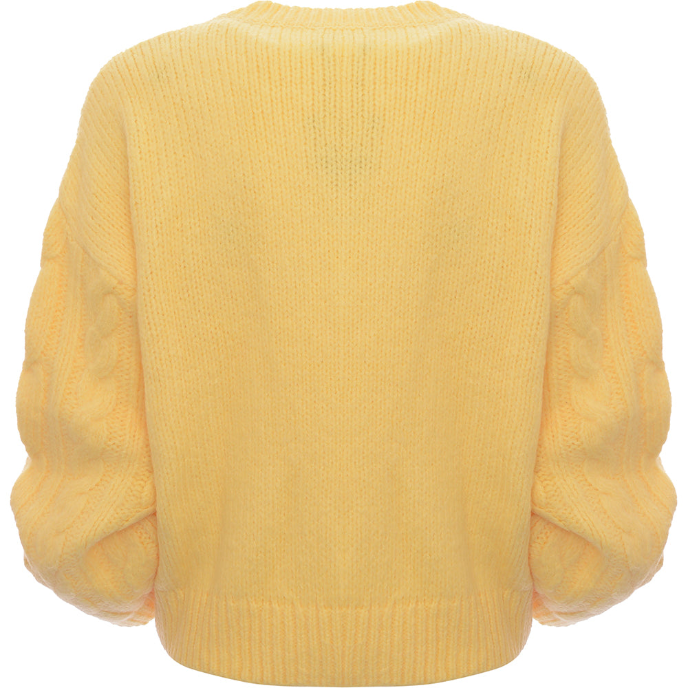 Womens Mango Cut Out Jumper In Yellow