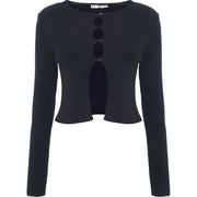 Mango Women's Fine Knit Long Sleeved Half Button Top