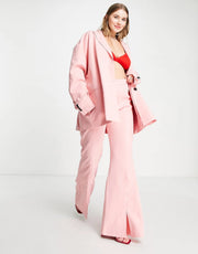Extro & Vert Womens Plus Flare Leg Trousers In Pink