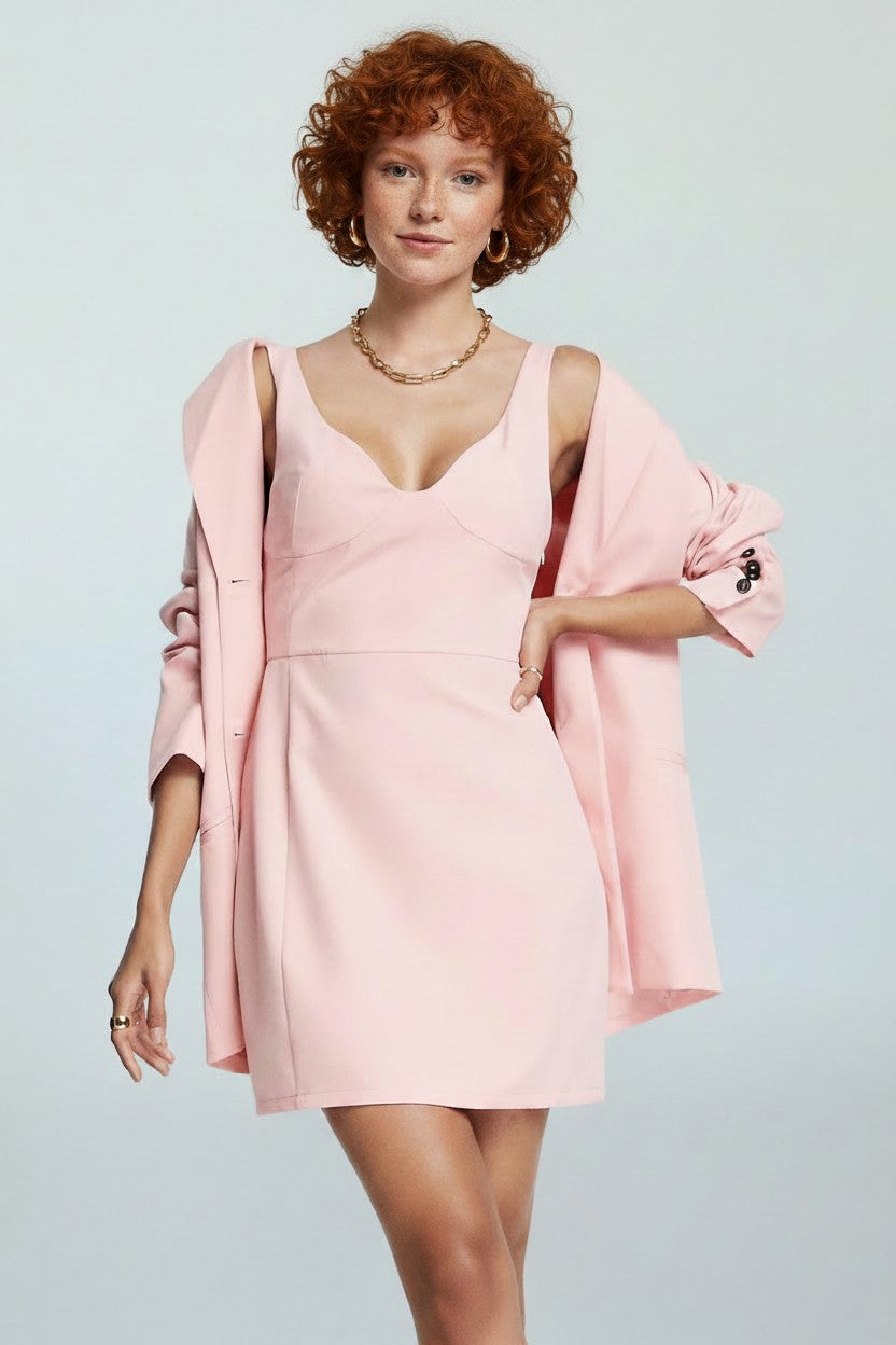Extro & Vert Womens Structured Bodycon Dress In Bubblegum Pink