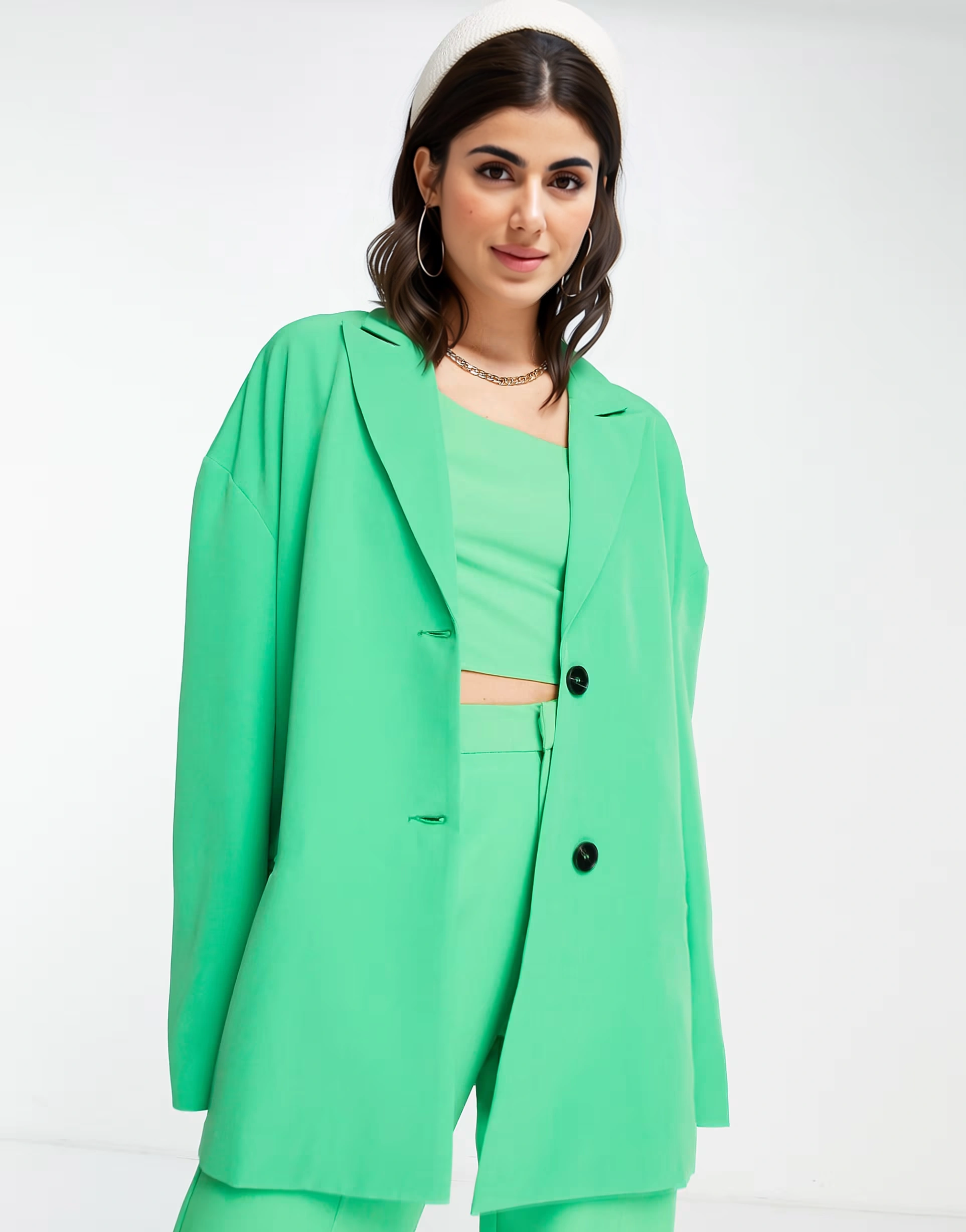 Womens Extro & Vert Super Slouchy Blazer in Bold Green