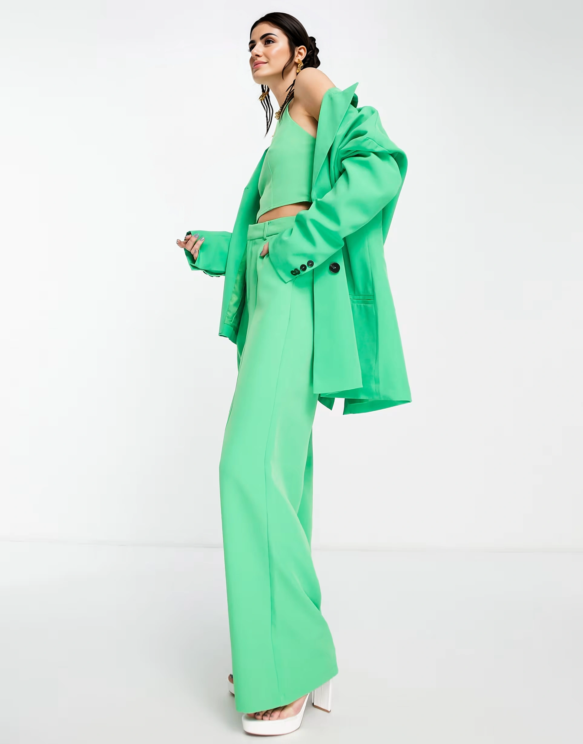 Womens Extro & Vert Super Slouchy Blazer in Bold Green