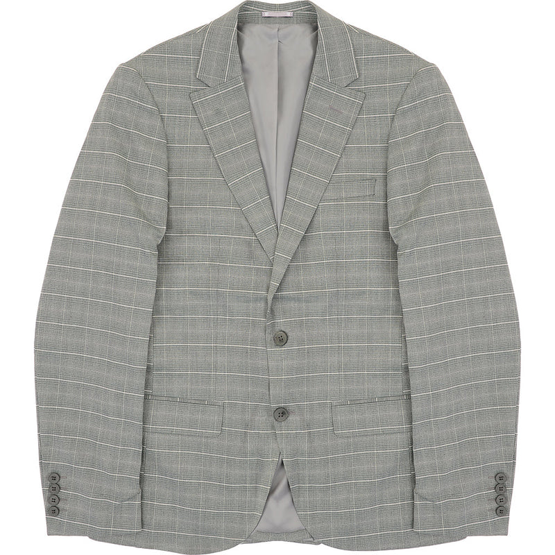 Bolongaro Trevor Men's Green Super Skinny Fit Windowpane Check Suit Jacket