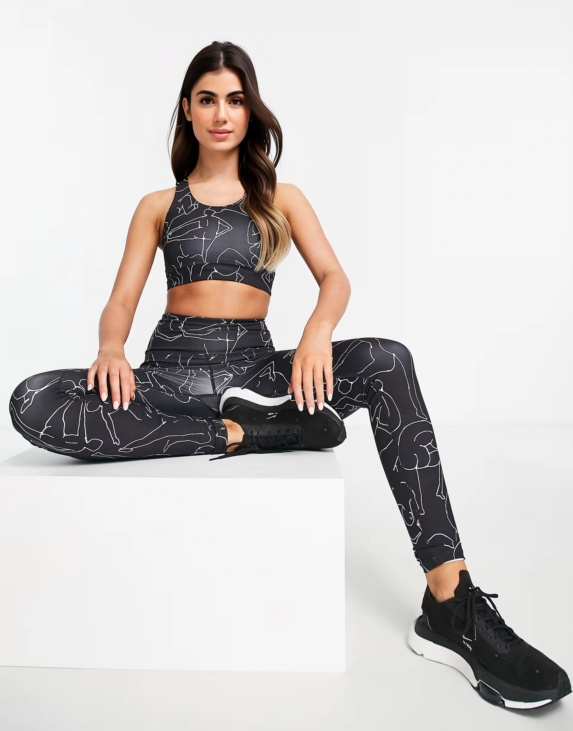 Monki Womens Recycled Polyester Sports Crop Top in Black