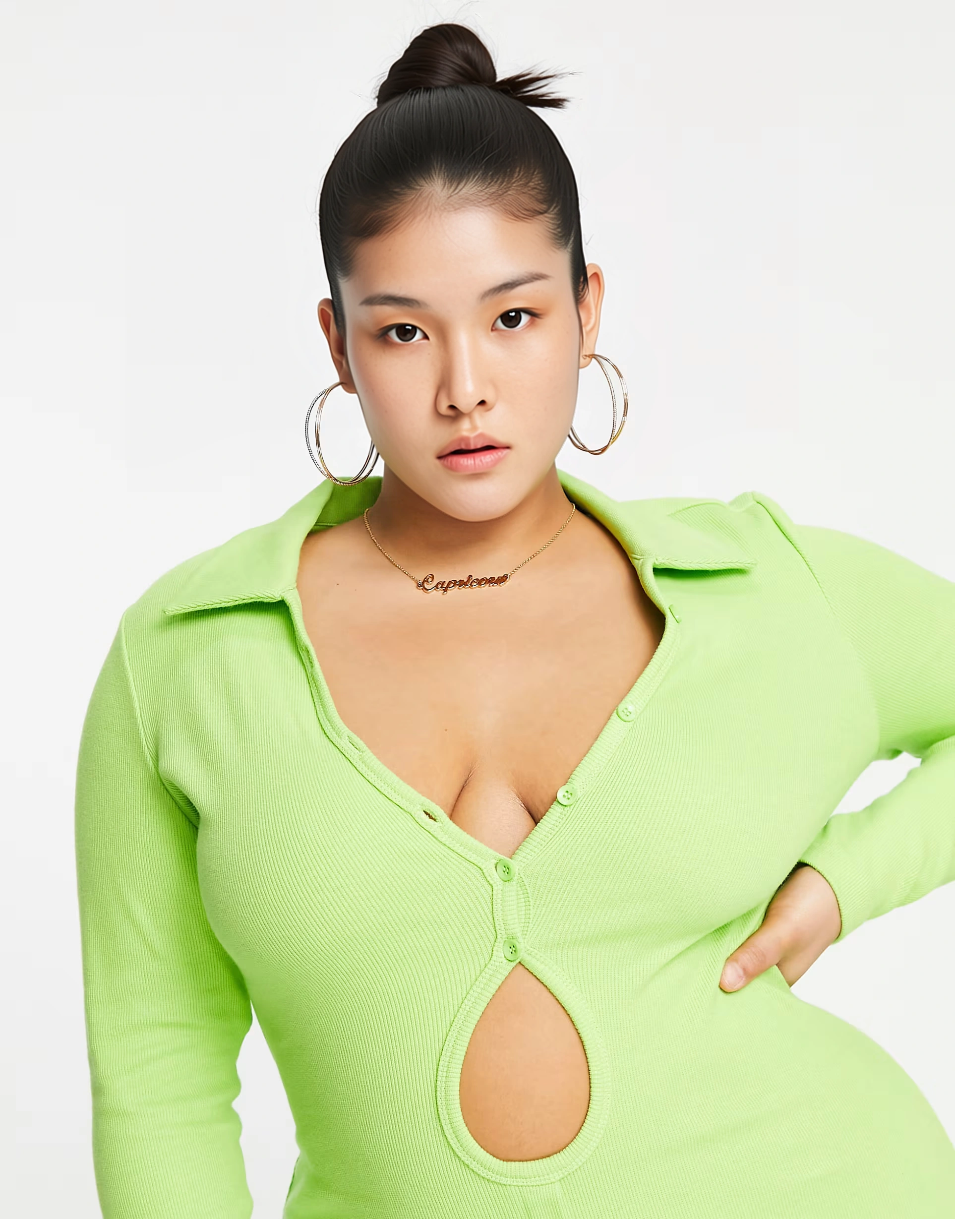 Womens Simmi Plus Strappy Collar Detail With Keyhole Detail Mini Dress In Lime