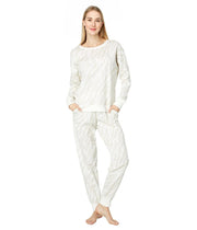 DKNY Womens Long Sleeve Top And Jogger Set In White
