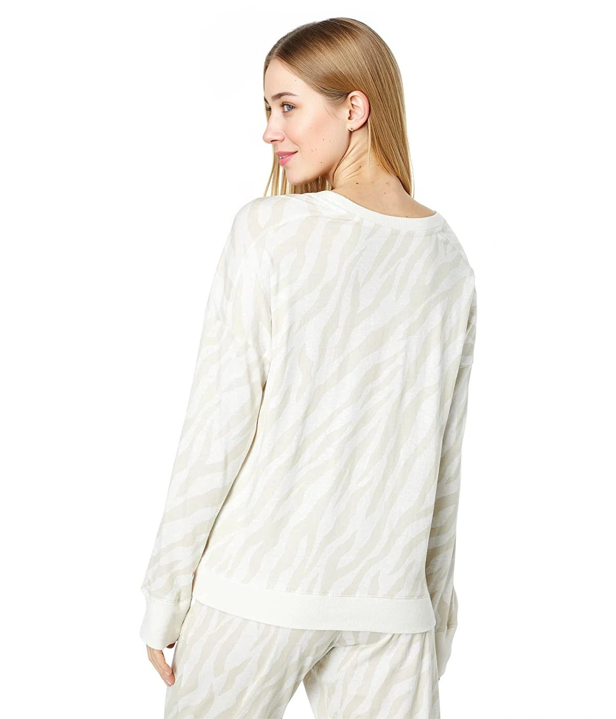 DKNY Womens Long Sleeve Top And Jogger Set In White