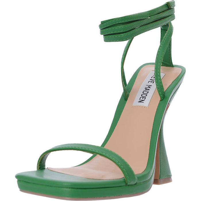 Steve Madden Womens Green Ankle Wrap Platform Sandals