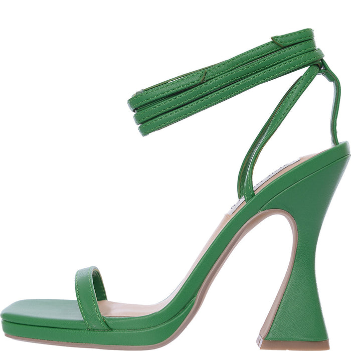 Steve Madden Womens Green Ankle Wrap Platform Sandals