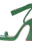 Steve Madden Womens Green Ankle Wrap Platform Sandals