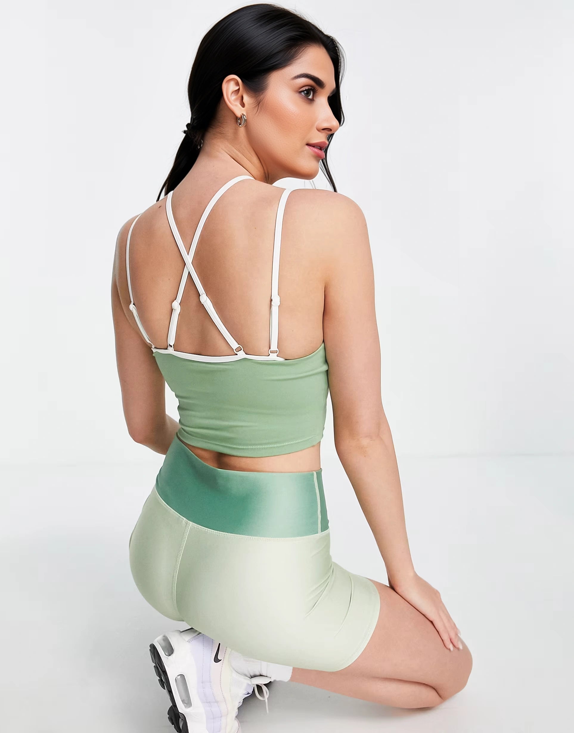 South Beach Womens Polyester Halter Neck Crop Top in Khaki   - Khaki