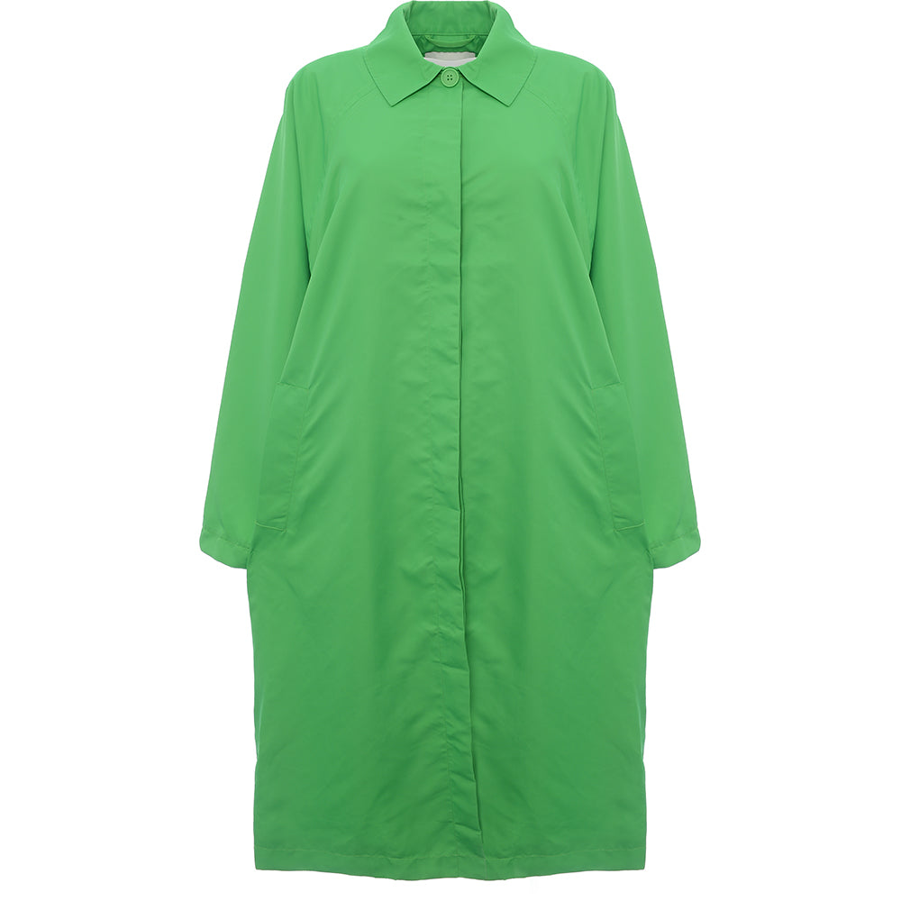 Monki Womens Collared Coat in Bright Green