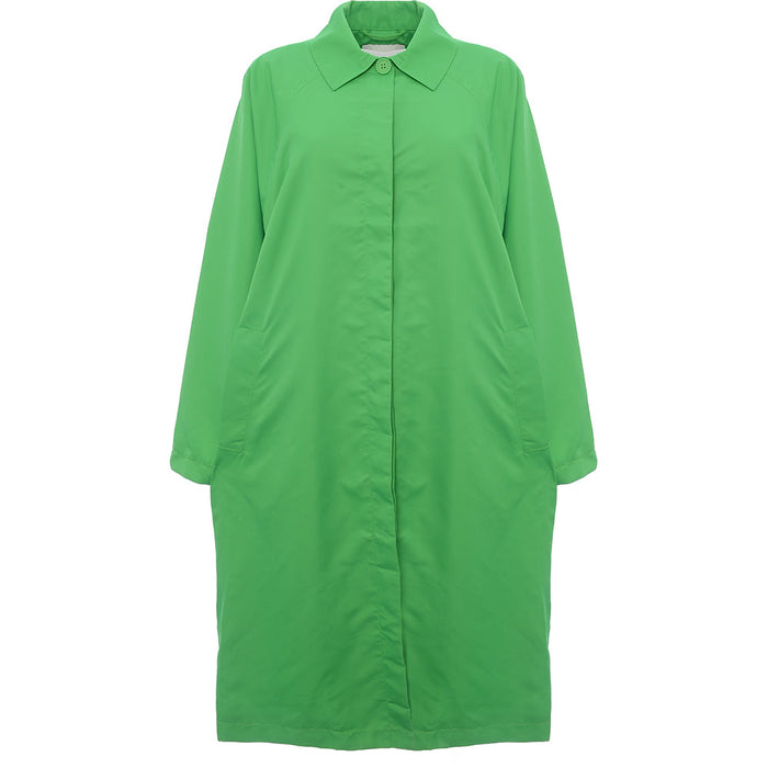 Monki Womens Collared Coat in Bright Green