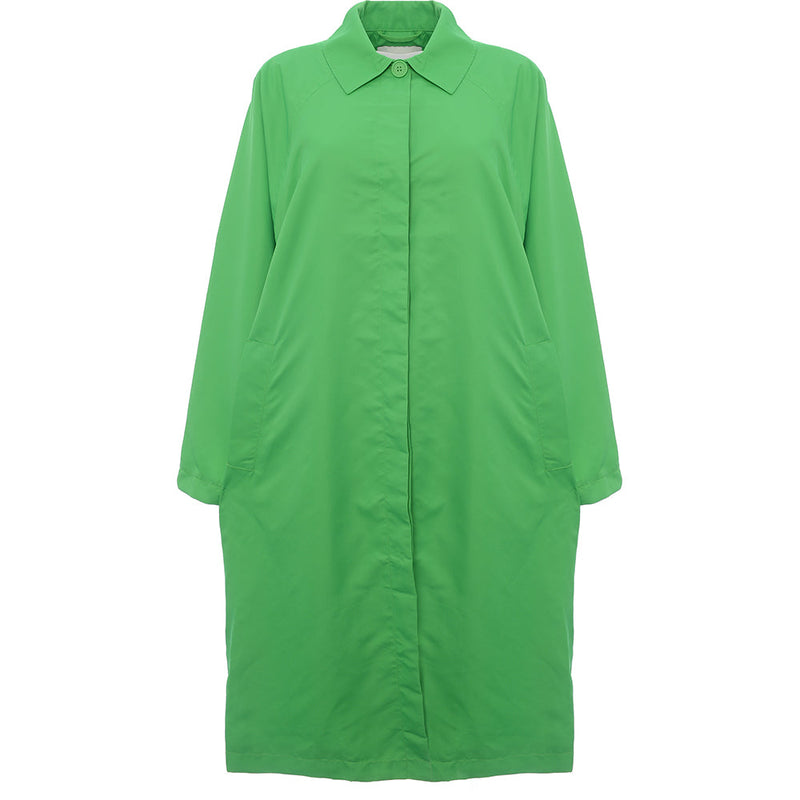 Monki Womens Collared Coat in Bright Green