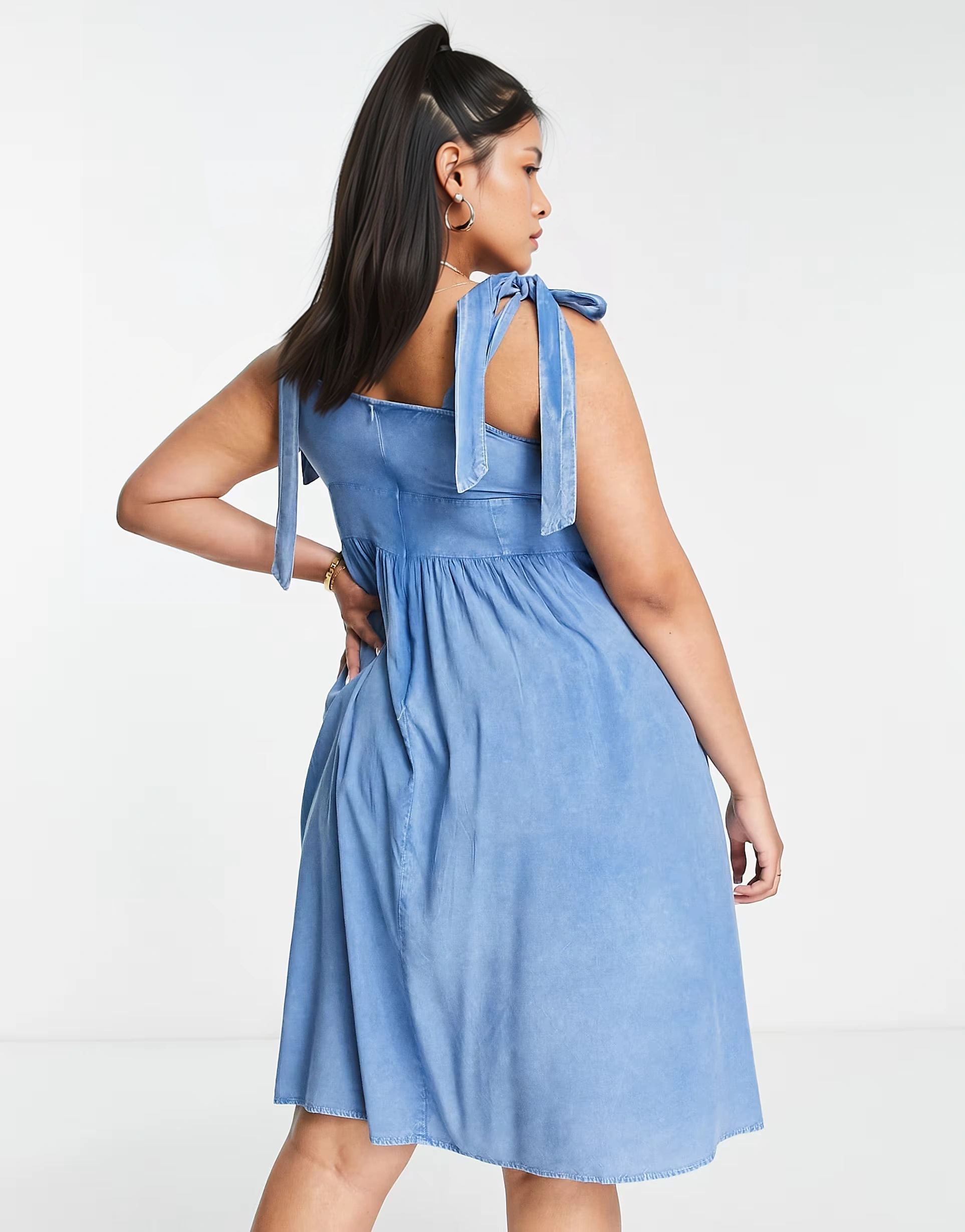 Womens Influence Plus Tie Strap Mini Dress In Blue