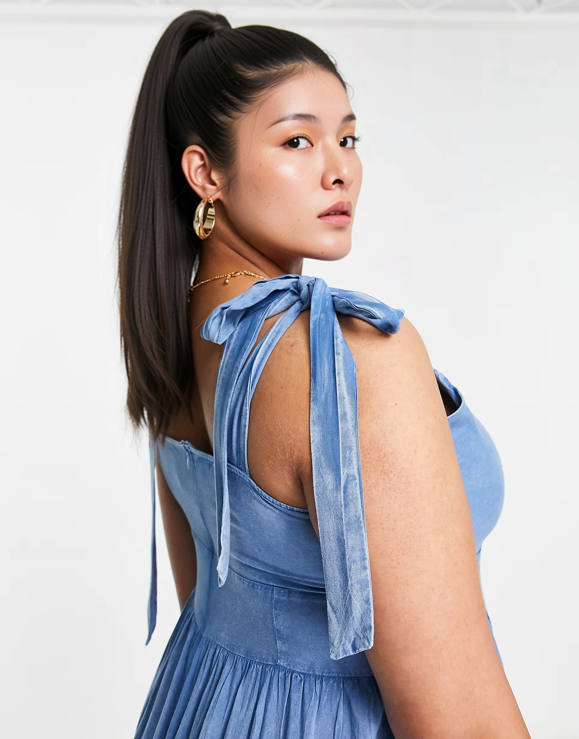 Womens Influence Plus Tie Strap Mini Dress In Blue