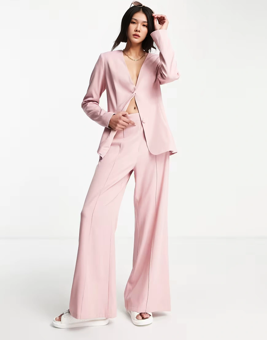 Womens Lola May Wide Leg Trousers In Pink