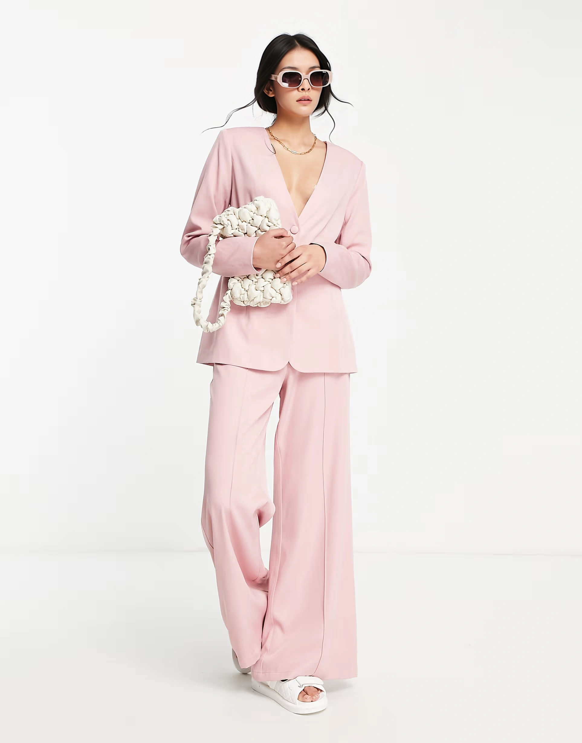 Womens Lola May Wide Leg Trousers In Pink