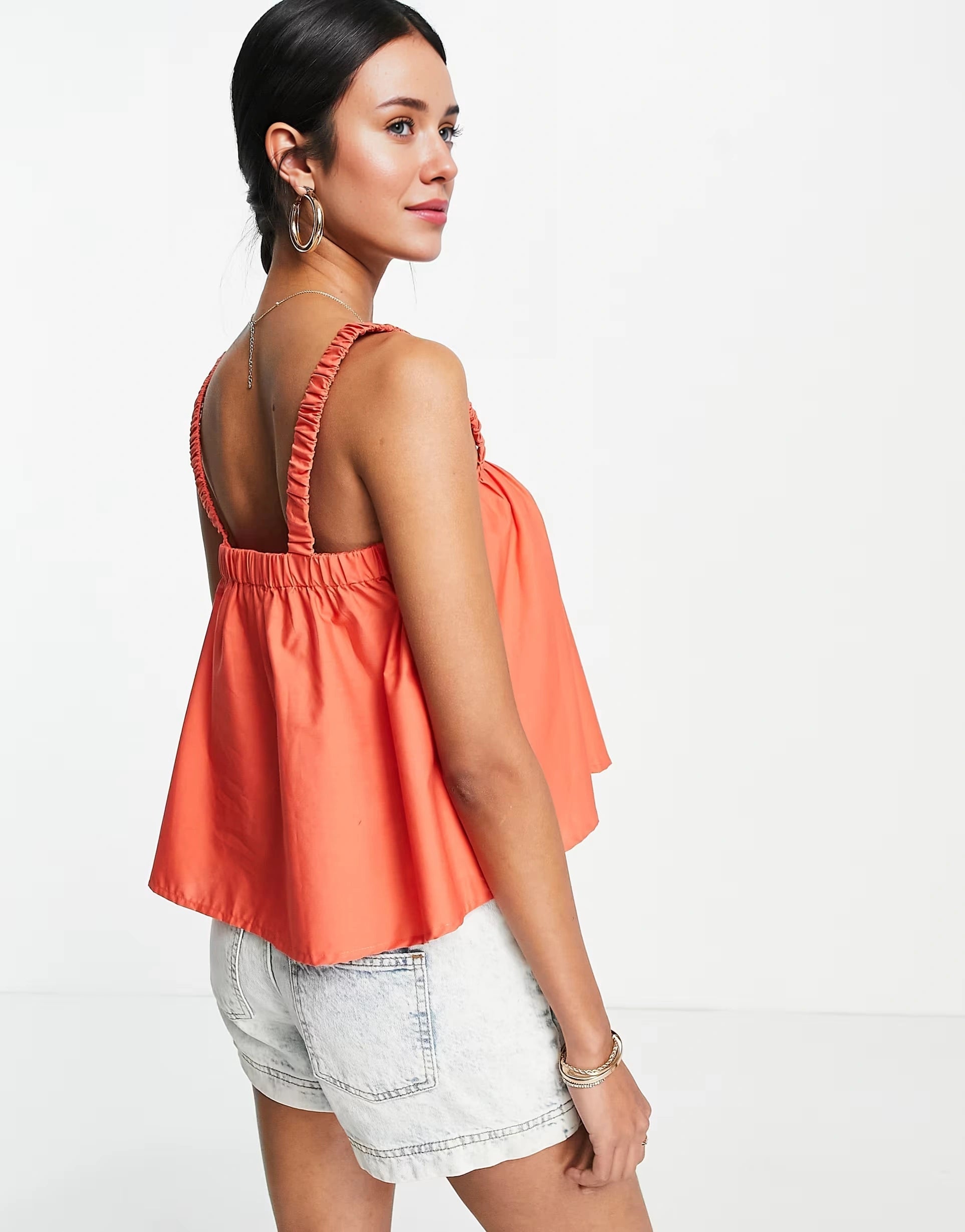 Mango Womens Smock Top In Red