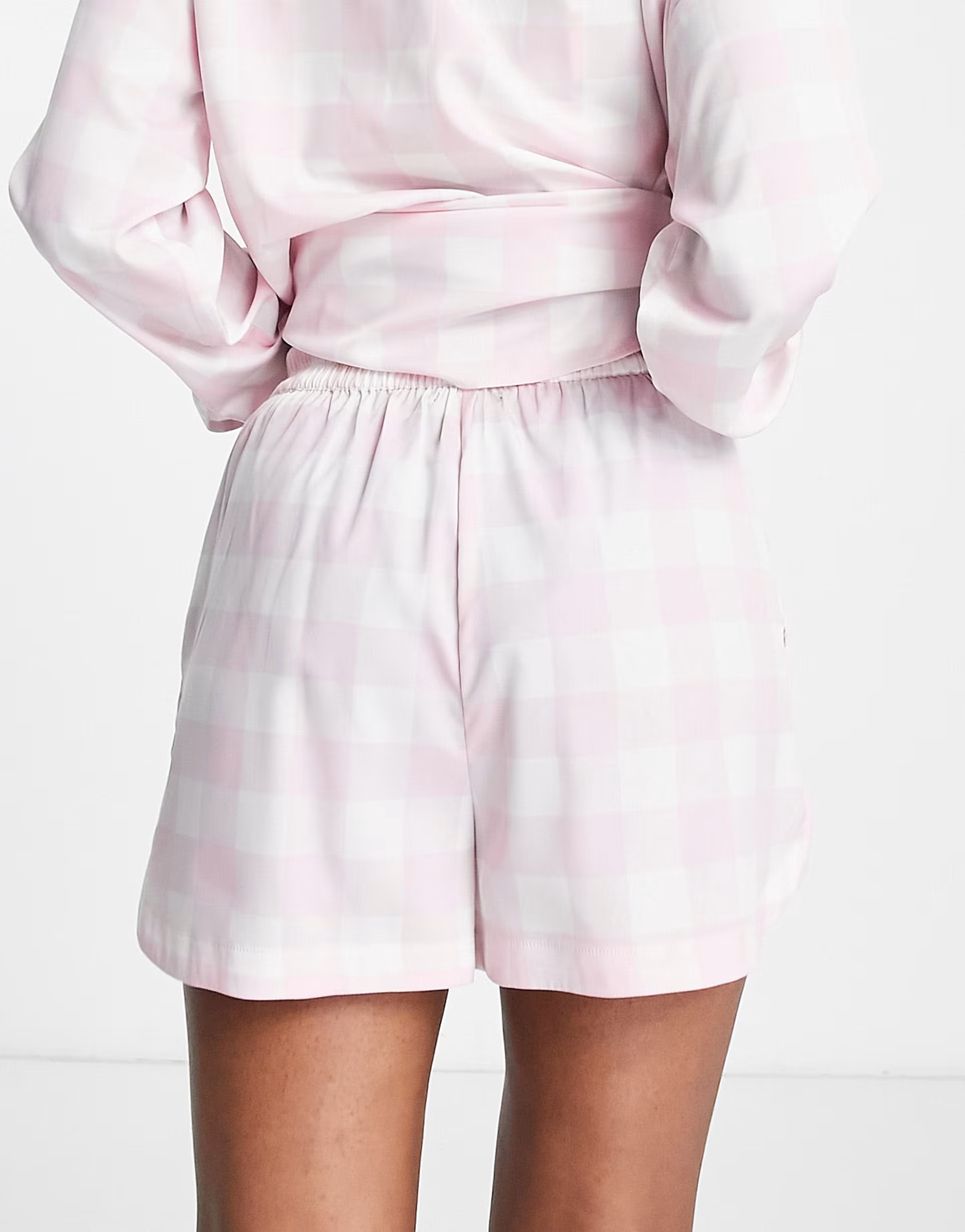 Heartbreak Womens Tall Shorts Co-Ord in Pink Gingham