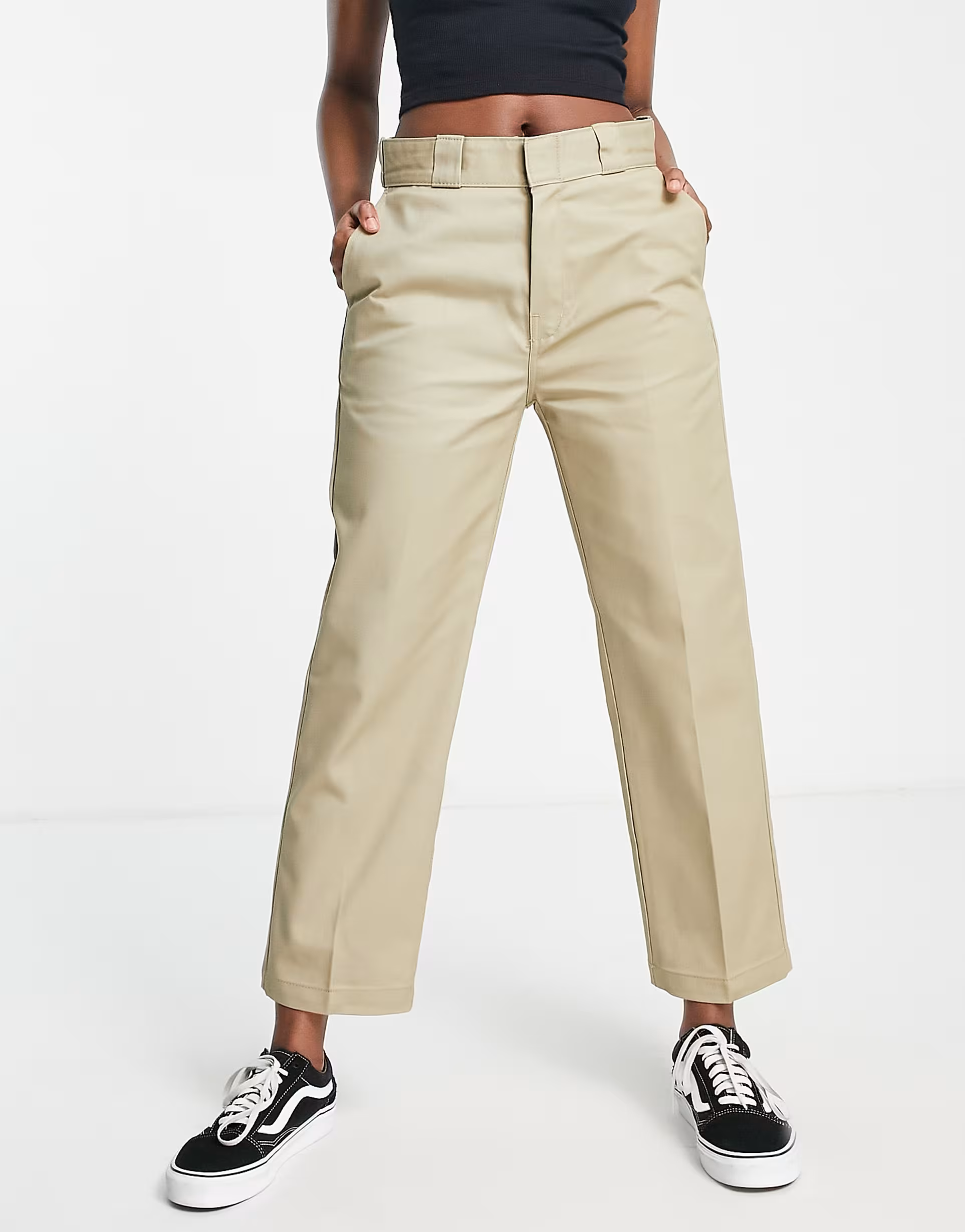 Dickies Womens 874 Cropped Work Trousers In Khaki