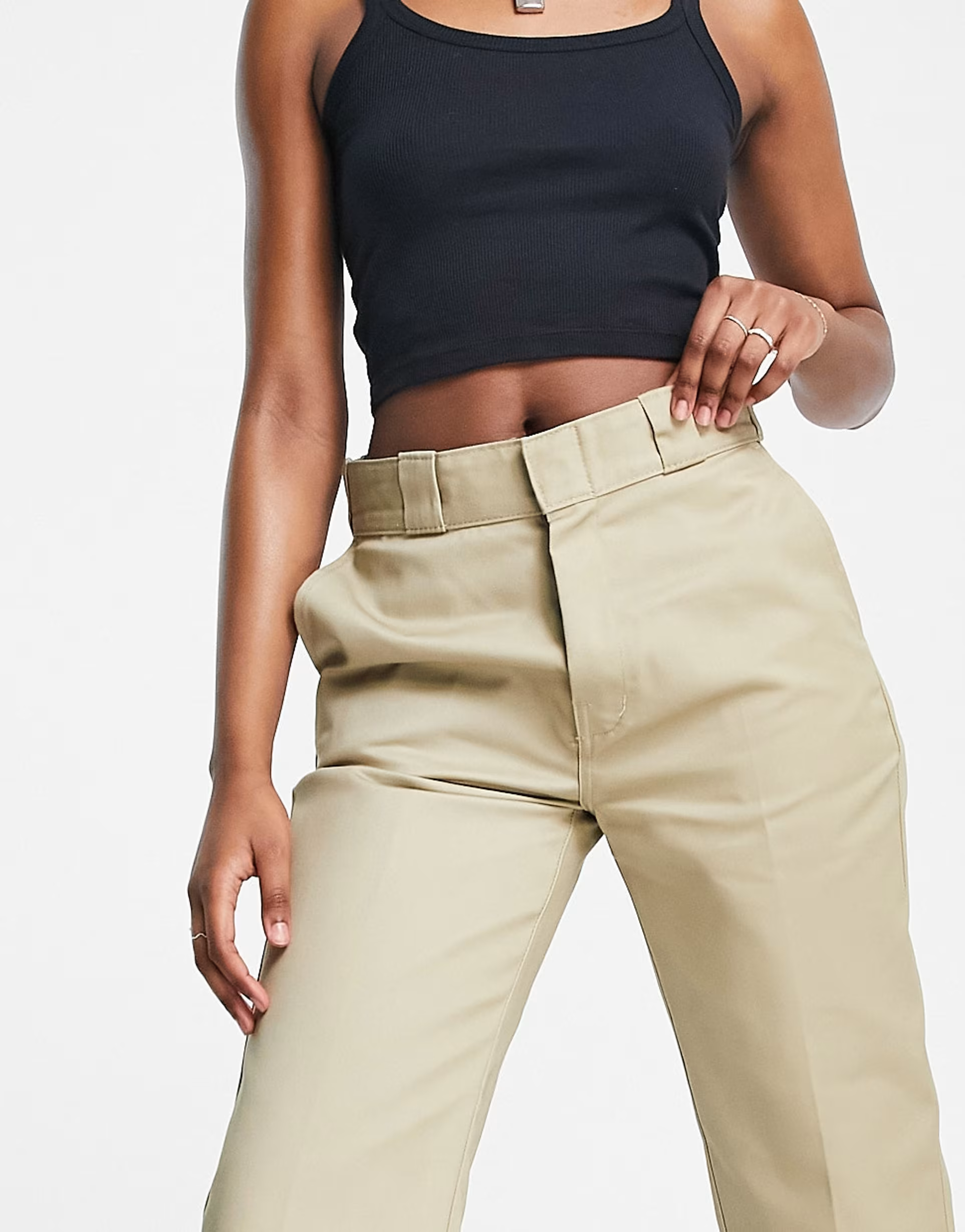 Dickies Womens 874 Cropped Work Trousers In Khaki