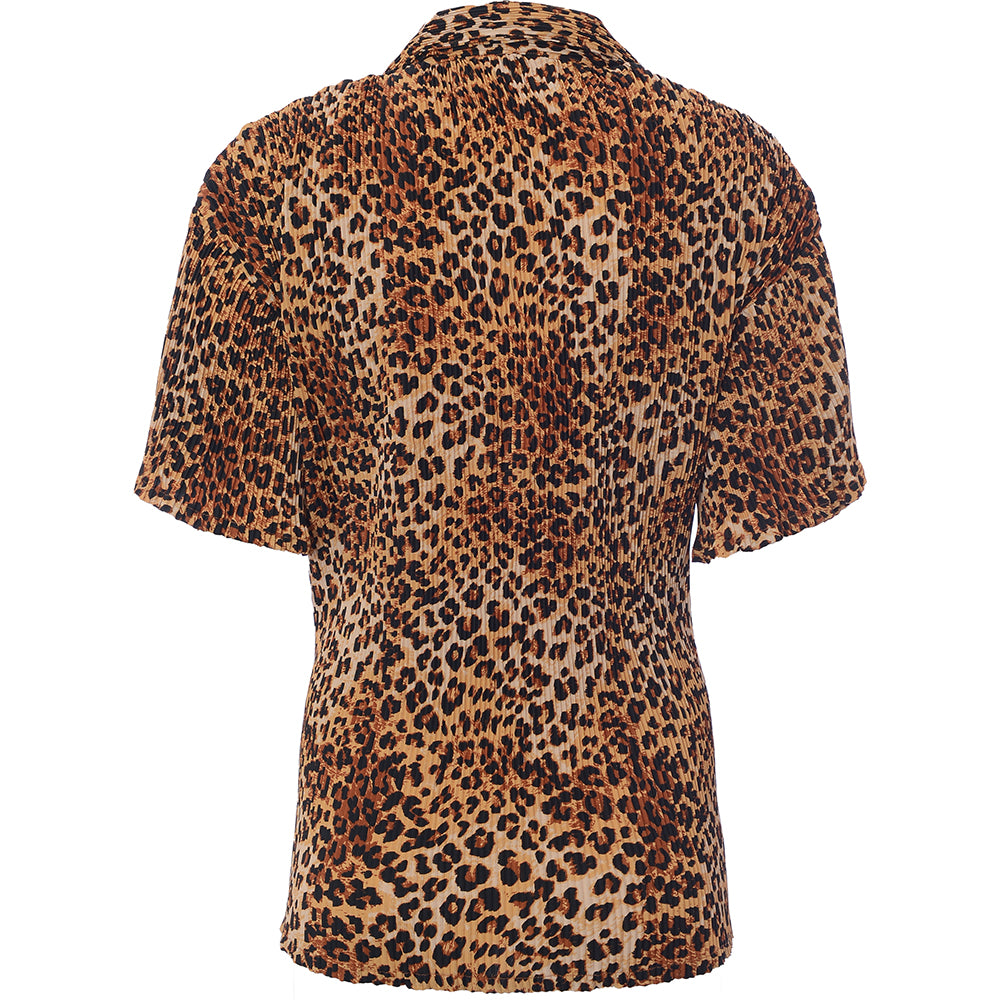 Daisy Street Women's Leopard Plisse Co-Ord Relaxed Shirt