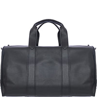 Smith & Canova Men's Black Leather Shoulder Strap Holdall