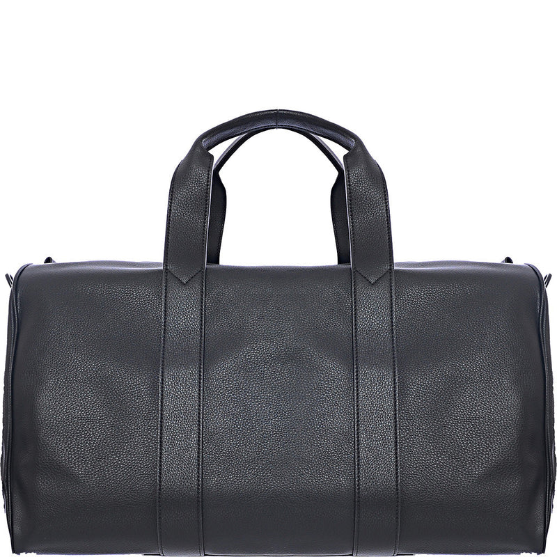 Smith & Canova Men's Black Leather Shoulder Strap Holdall