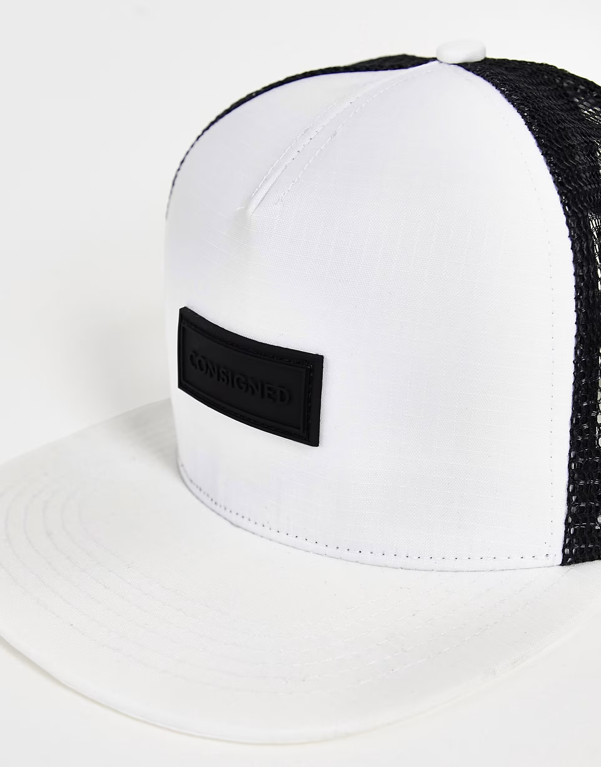 Mens Consigned Ripstop Baseball Cap In White