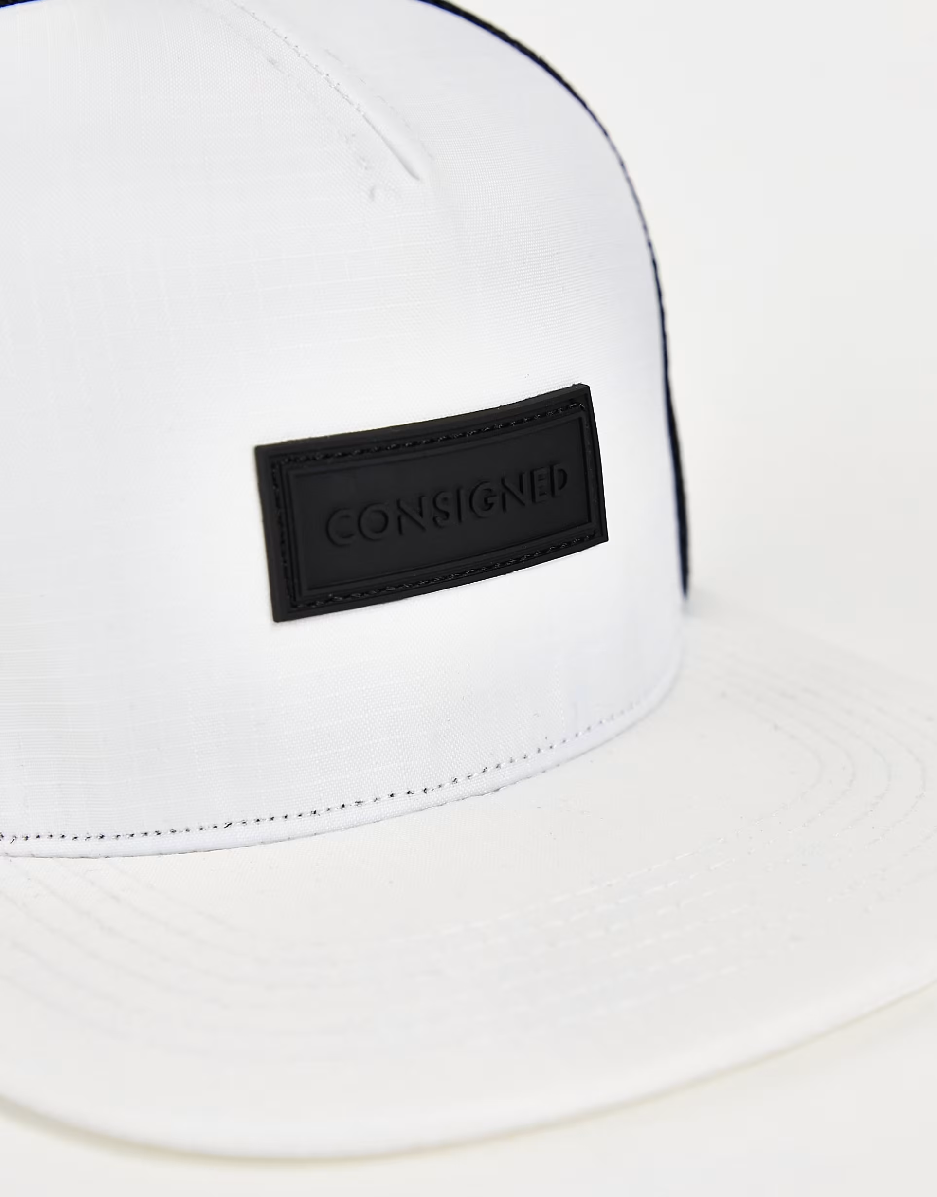 Mens Consigned Ripstop Baseball Cap In White