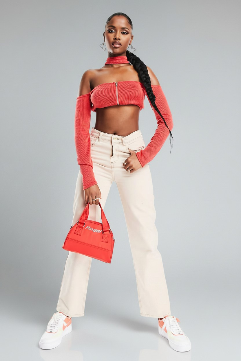 Asyou Womens Dad Jean With Contrast Stitch In Ecru