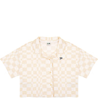 Puma Women's Beige and White Downtown Checkerboard Shirt