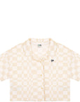 Puma Women's Beige and White Downtown Checkerboard Shirt