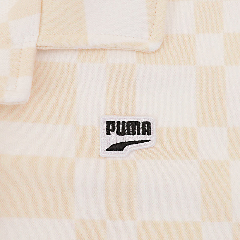 Puma Women's Beige and White Downtown Checkerboard Shirt