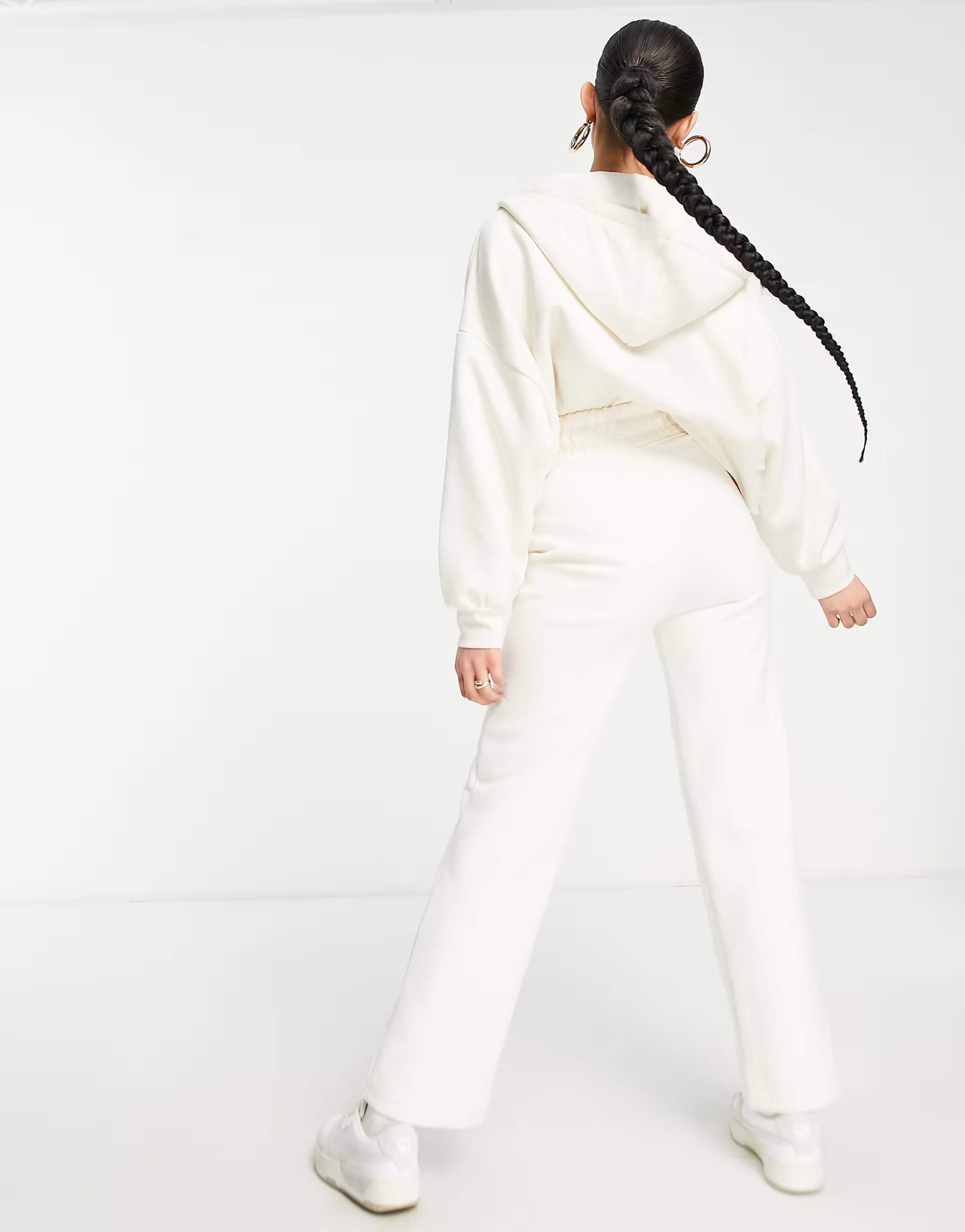 Womens Puma Straight Leg Trousers In Off White