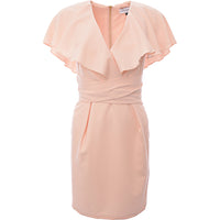 Closet London Women's Pink Ruffle Pleated Mini Dress